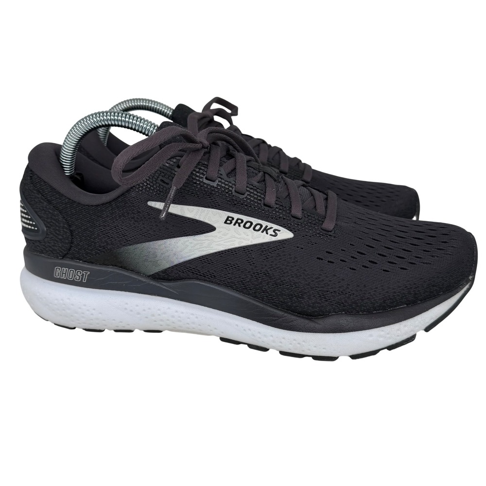 Brooks Ghost 15 Womens Running Shoe Black White 1204071B090 Size 10.5 Medium B